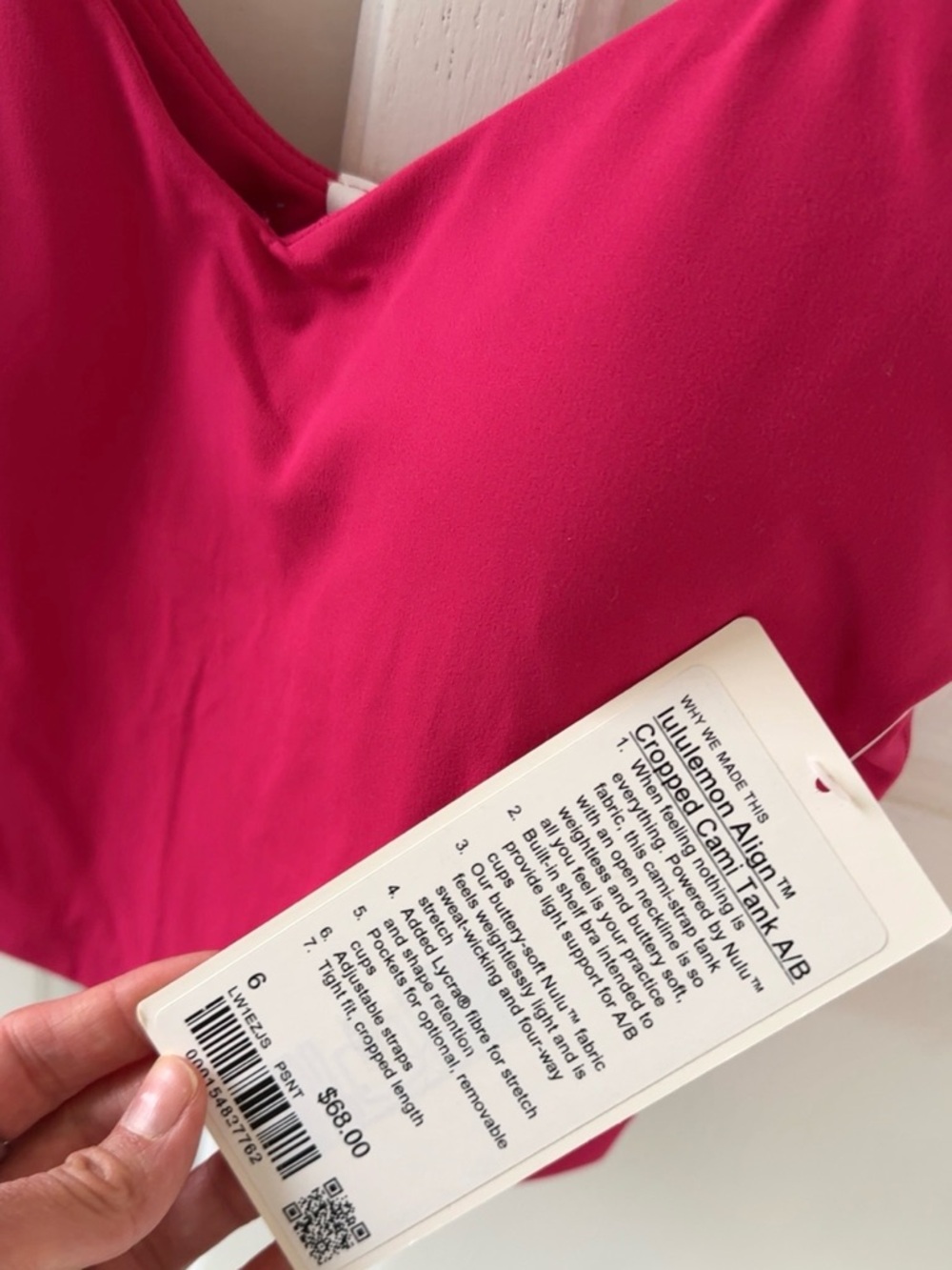 Lululemon Athletica Align Pink Cropped Cami Tank Top NWT - Picture 5 of 6